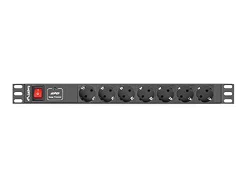 PDU 7 Salidas AC Lanberg PDU-07F-0200-IEC-BK 1U Negro para Rack