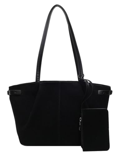 Slouchy Suede Tote Bags for Women Retro Crossbody Purses Trendy Shoulder Bag Satchel Purse Handbag for Winter Fall