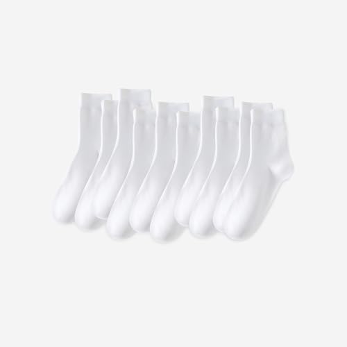 10 Pairs Crew Socks for Women Men - Quarter Socks Athletic Business Casual Neutral Socks Breathable and Comfortable