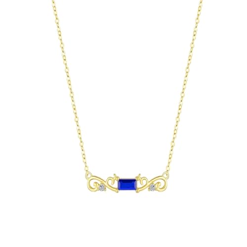 Collier bleu émeraude CZ argent 925 femme pendentif vintage élégant