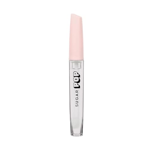 SUGAR POP High Shine Lip Gloss – 01 Marshmallow (Clear) Lip Plumping Gloss For Soft & Dewy Lips, Enriched With Vitamin E, Jojoba Butter & Shea Butter, Long Lasting, 3.5ml