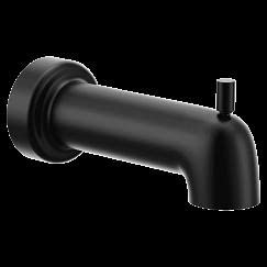 Bec de baignoire inverseur noir mat anti-calcaire et jet fluide