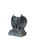Gargoyle Fence Post Topper | Decorative Outdoor Fence Cap | Garden Gargoyle Statue | Housewarming Gifts | Vinyl/Wood Fence Post Covers (Wood 4x4 (3.5" x 3.5"), Black)