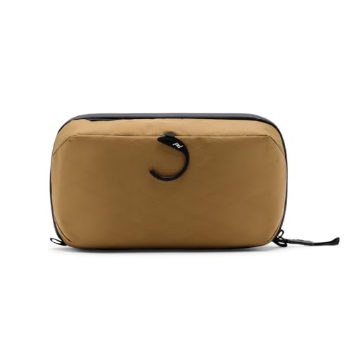 Image of Peak Design Wash Pouch, Coyote, Ocean Edition, Travel Toiletry Bag, Upright or Hanging Dopp Kit with Pockets, Magnetic Toothbrush Pocket, Wide UltraZip Opening, Toiletry Bag for Men and Women