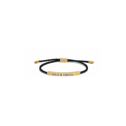 tenghong2021 God Is In Control Bracelets Inspirational Braided Adjustable Christian Faith Stainless Steel Bracelets for Women Couple Friends Christmas Encouragement Motivational Gifts Jewelry