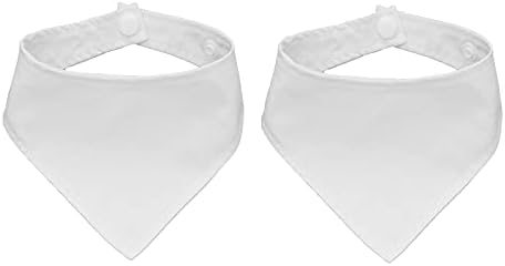 EechicSpace 2 Pack Xs Blank Dog Bandana with Velcro Solid White Cat Bandana Premium Durable Cotton for Cricut Heat Vinyl Tie Dye for Extra Small Pets