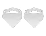 EechicSpace 2 Pack Xs Blank Dog Bandana with Velcro Solid White Cat Bandana Premium Durable Cotton f