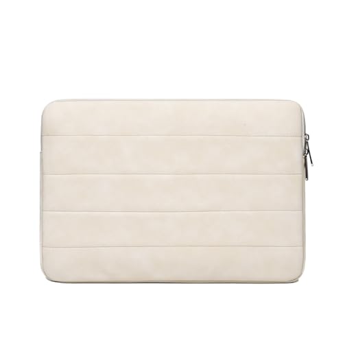 Housse ordinateur portable 13-16 pouces en cuir blanc avec étui tablette porte-documents