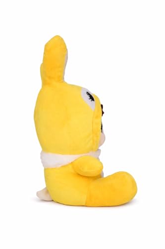 Image of Cute Bunny Girl Plush Soft Toy for Kids - Yellow Rabbit Doll with Bunny Ears | Soft Stuffed Cartoon Plush for Girls & Babies | Cuddly Gift Toy for Birthday & Special Occasions (25 CM)