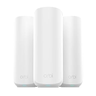 NETGEAR Orbi | Système Mesh WiFi 7 | RBE373 | 3-Pack | Jusqu'à 3.6 Gbps | Couvre jusqu'à 360 m² | 70 appareils | 2.5GB Internet Port | Dual-Band BE3600 | Compatible Murs épais et Toutes Box Internet