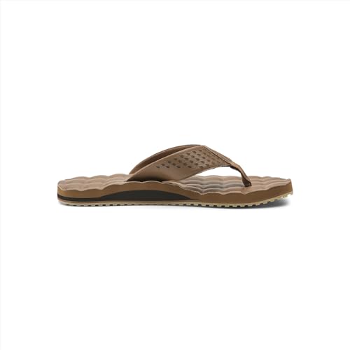 Image of Volcom Men's Recliner Sandals - Water-Friendly Flip Flops with Recliner Comfort Foam Footbed, Black Combo, 10