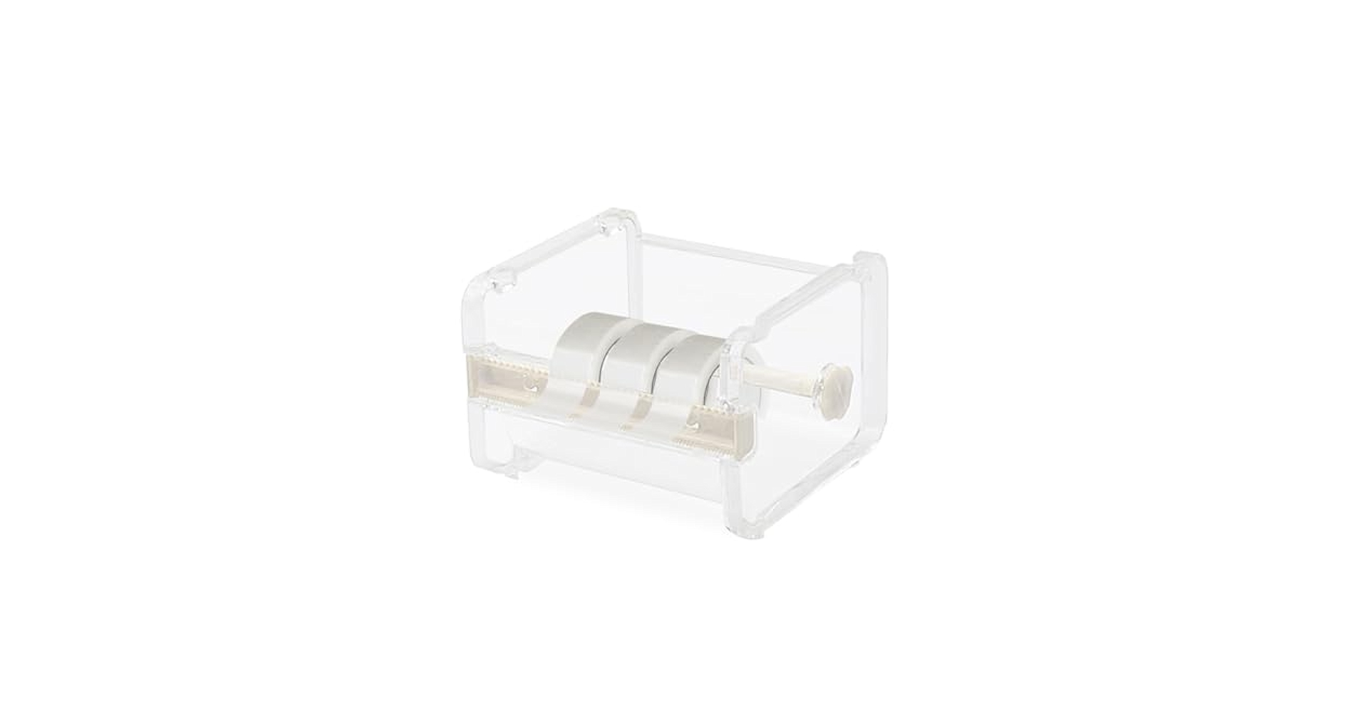 Amazon.co.jp: seimeinoki テープカッター 透明 テープ台 テープ