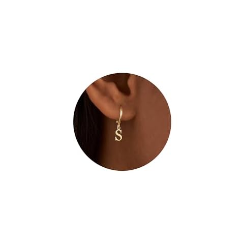 IEFWELL Gold Earrings for Girls Gifts - Gold Plated Earrings for Girls Gifts for Girls Small Gold Hoop Earrings for Girls Gold Huggie Hoop Earrings for Girls Initial S Huggie Earrings for Girls Gifts Cover