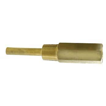 Digi-Sense Thermowell, Brass, Standard, 1/2" NPT (M), 6" Stem
