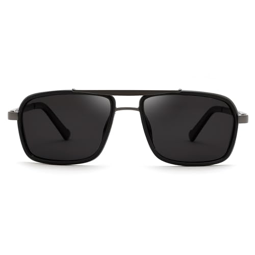 FEISEDY Retro Aviator Sunglasses For Women Men 70s Trendy Rectangle Polarized Sunglasses Steampunk B02923