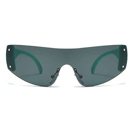 YAMEIZE Y2K Kids Wrap Around Sunglasses - Oversized Fashion Shield for Boys Girls Frameless Sun Glasses UV400 Protection2