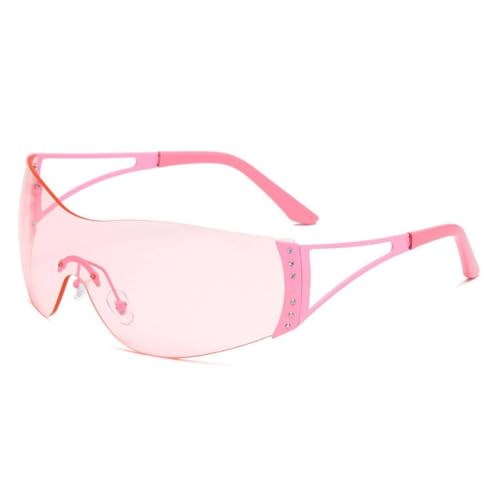 Lunettes de soleil rectangulaires sans bords MUTYNE vintage roses pour homme et femme