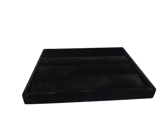 Image of Earring Velvet Jewellery Tray Stackable Tray for Drawer (Black) (14 * 10 INCH)