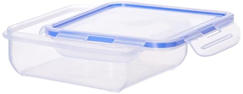 Image of Aristo Lock & Fresh 201 Plastic Storage Container For Storing snacks, multipurpose use Set of 4-770 ML, Transparent Clear, medium (LOCK&FRESH201) (15.5x 15.5 x 6cm)