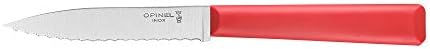Opinel Les Essentials+ No. 313 Serrated Paring Knife, Corrosion Resistant + Dishwasher Safe, Made in France, Red