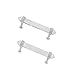 Rockcloud Pack of 2 Rock Quartz Crystal Point Stone Drawer Pulls with Screws, Silver Tone Cabinet Knobs Cupboard Pulls Door Handles for Home Office Decor, White
