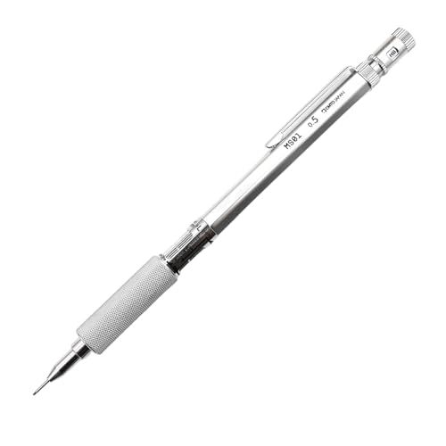 Image of OHTO MS01 0.5mm Mechanical Pencil - Precision Metal Drafting Pencil with Adjustable Lead Control, Knurled Grip & Durable Aluminum Silver Body | Made in Japan
