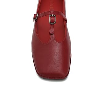 Womens Mary Jane Flats Closed Square Toe Shoes Ballet Flats Adjustable T Strap Pumps Comfortable Slip On Shoes Casual Dressy Party Classic3