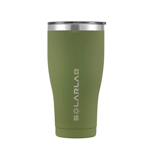 SOLARLAB Tazza Termica da Viaggio, bicchiere termico con coperchio, termos caffè Bicchiere Termico thermos caffe Travel Mug Personalizzata Senza BPA Bevande Fredde Calde (600ML,Verde)
