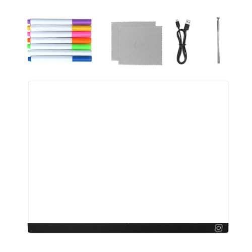 Tablero de notas LED de borrado en seco con luces de colores para notas de oficina y tareas