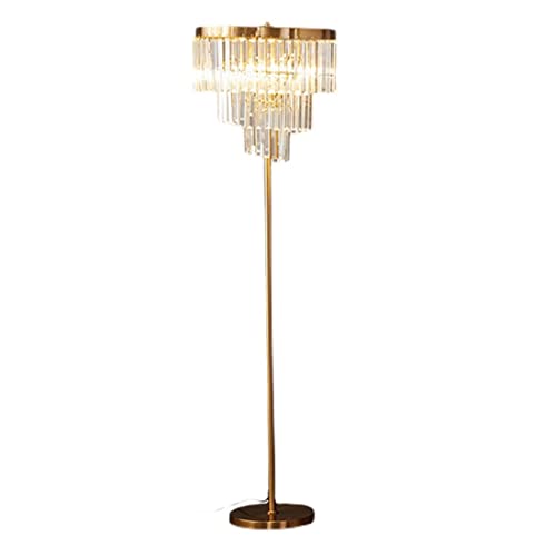 Lámpara de pie de cristal con luz ambiental para el sofá y decoración elegante del hogar