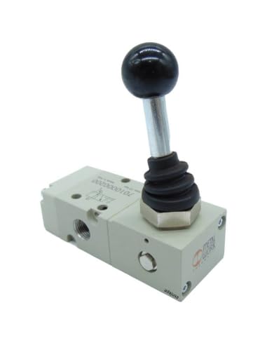 Vanne à levier coudée 90° 1/2 3/2 monostable Metal Work pour circuit pneumatique