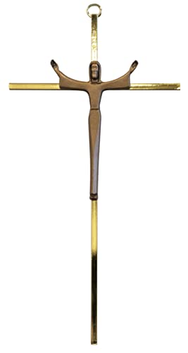risen christ on cross  christian home wall dcor  gold-tone metallic finish  great catholic gift for baptism first holy communion and confirmation