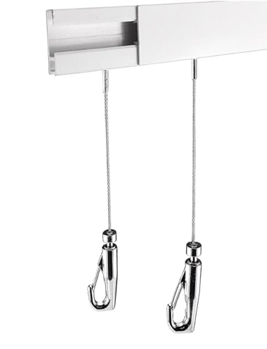Riel para colgar cuadros de aluminio gris sistema de galería para pared de pasillo 2