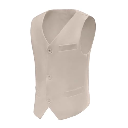 Boys Vest Formal 4 Piece Suit Vest Solid Color Waistcoat and Tie Set with Pockets2
