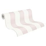 A.S. Création Streifentapete Trendwall 2 Tapete gestreift Vliestapete rosa weiß matt fein strukturiert glatt 381013 38101-3 Rosa, Weiß