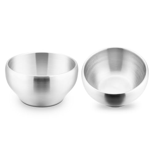 E-far Stainless Steel Bowls for Kids-2 Pack, 12oz Metal Baby Toddler Bowls