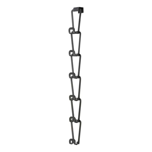 YAMAZAKI CHAIN Taschengarderobe S aus Stahl - Taschenorganizer, mit Türhaken/Aufhängehaken/Schraube - 7,5 x 8 x 77 cm japanisches Design, schwarz