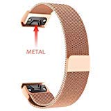 TenCloud Fenix 5S,5S Plus Band 20mm Quick Release,Replacement Solid Stainless Steel Metal Strap for Garmin Fenix 5S&5S Plus Sapphire Smartwatch [NOT for Fenix 5 & Fenix 5X] (Rose Gold-Milanese)