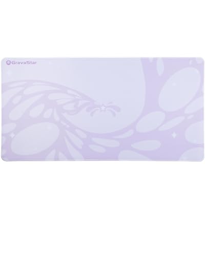 GravaStar かわいいパープル ゲーミングマウスパッド 超大型 XLサイズ マウスパッド ラバー素材 400x800x3mm 国内正規品 パープル