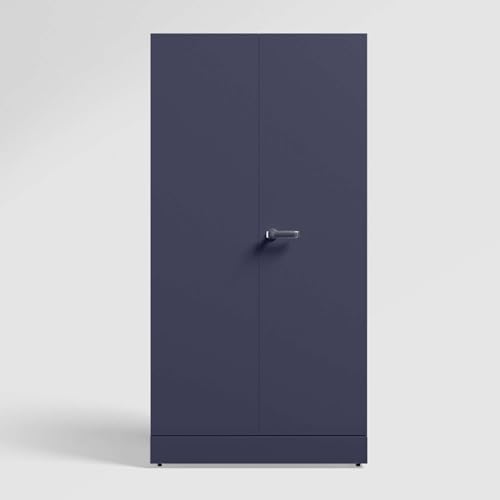 Image of Interio by Godrej Almirah Auraline Men Premium 2-Door Steel Almirah, Cupboard for Clothes (Textured Navy Blue), 1-Year Warranty, 2 Shelves, 1 Locker, 2 Drawers