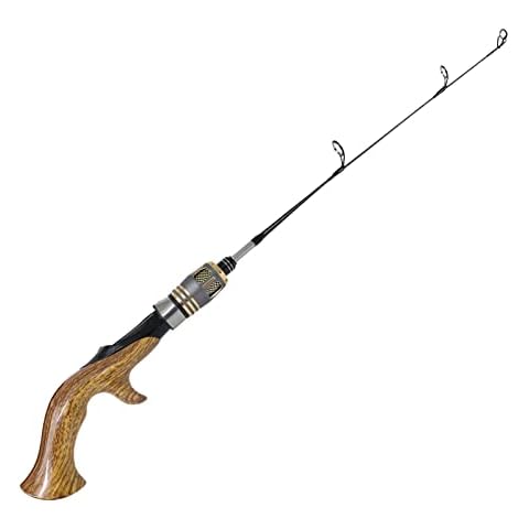 Fiblink 2-Piece Portable Travel Ice Fishing Rod 23 Inches Light Power Casting Ice Pole Cover