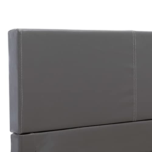 vidaXL Polsterbett mit Rückenlehne Bett Kunstlederbett Doppelbett Bettgestell Lattenrost Bettrahmen Schlafzimmerbett Grau 120x200cm