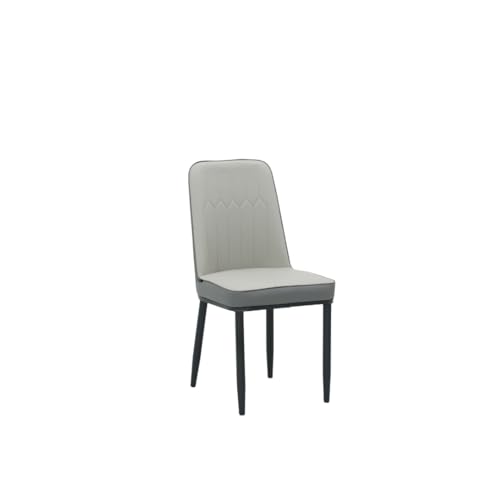 Image of Royaloak Sepang Malaysian Dining Chair | Comfortable Dining Table Chair in Leatherette Upholstery | High Back Stitched Detailing | Cushioned Padding | Ergonomic Design | Powder-Coated Legs