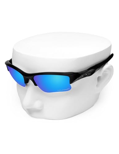 Image of OOWLIT Replacement Lenses Compatible with Oakley Flak Jacket XLJ OO9009 63mm Sunglass Ice Polarized