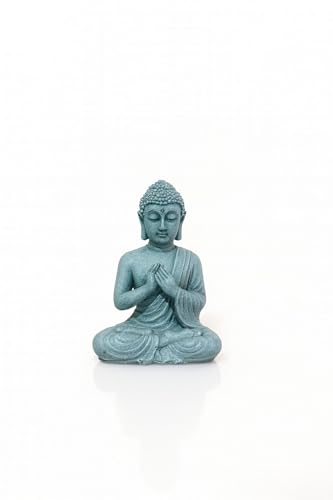 Image of Fish Aquarium Buddha Statue Ancient Meditating Buddah Figurine Fish Tank Buda Decoration