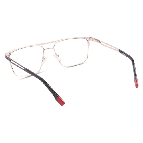 Image of TEEN & 20 Rectangle Blue Cut Computer Glasses for Men | Anti-Glare Zero Power Eyeglasses Frame for Eye Protection & Digital Screen Use - TN9004