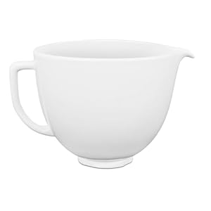 KitchenAid 5 Quart Ceramic Bowl for all KitchenAid 4.5-5 Quart Tilt-Head Stand Mixers KSM2CB5LW, White Chocolate