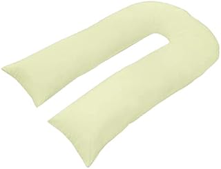 ARLINENS 9ft/12ft U Shaped Pillowcase Cover Pregnancy Maternity Nursing Full Body Ultimate Back Support Pillowcase Cover in white cream & silver colors (Silver, 9ft Case Only)