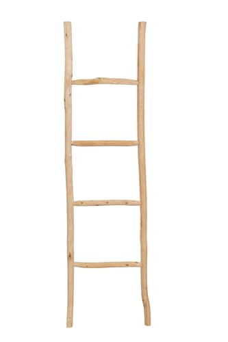 Biscottini Scaletta porta asciugamani bagno 130x4x33 - Scala Decorativa in Legno - Scala portasciugamani - Scaletta legno appendi asciugamani - Scaletta portasciugamani da parete Metallo, Bambu