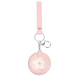 Beaupretty Mini Portable Folding Make-up Mirror Compact Dual-Sided Handheld Mirror with Keychain for Travel Touch-Ups and Everyday Beauty